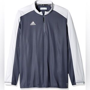 Adidas Gray White Climalite® Varsity 1/4 Zip Pullover 2X